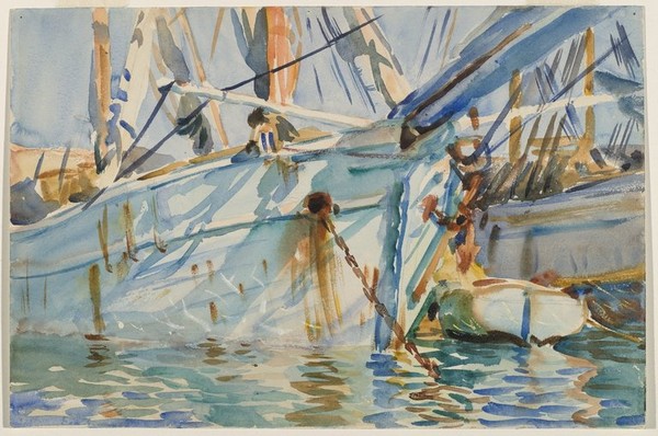 In a Levantine port - toile de John Singer Sargent