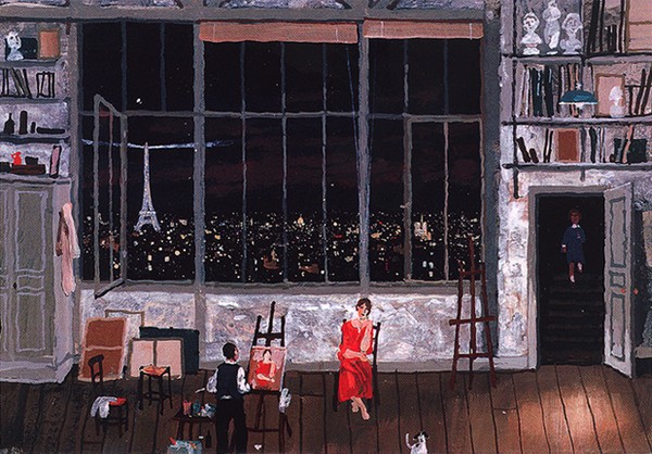Atelier le soir - toile de Michel Delacroix