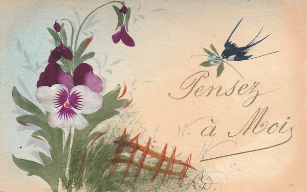 Pensez à moi (peinte à la main) - 1909